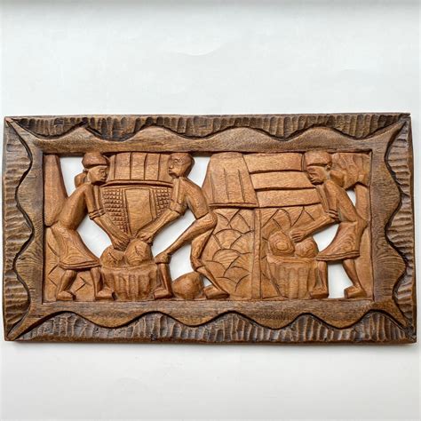 Vintage Tallado A Mano De Alto Relieve Panel De Madera De Etsy