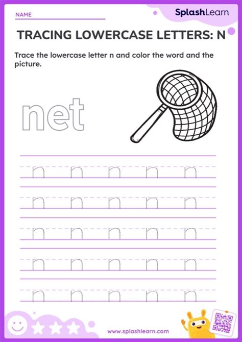 Tracing Lowercase Letters N Worksheet