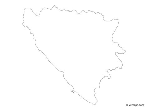 Outline Map Of Bosnia And Herzegovina Free Vector Maps