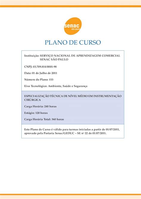 PDF Plano De Curso Sp Senac Br Controlar E Registrar A Quantidade