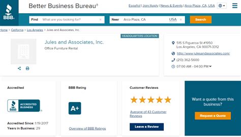 A+ Better Business Bureau Accredited Business - Jules and Associates