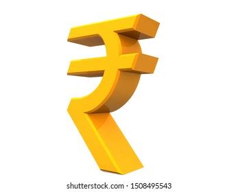 Golden Rupee Currency Icon Isolated D Stock Illustration