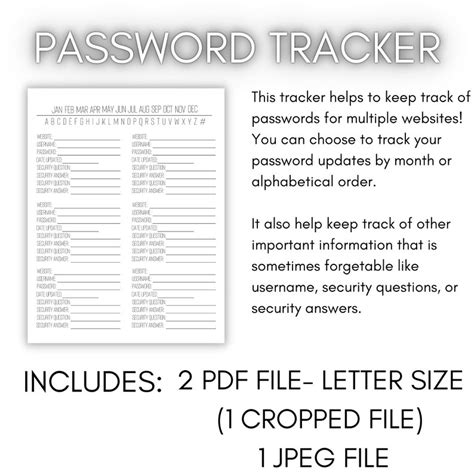 Printable Pink Password Tracker Track Usernames Password Etsy