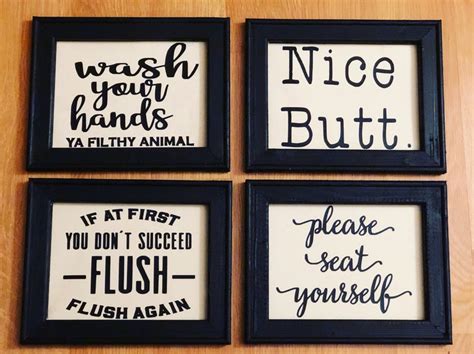 Canvas Frames Bathroom Decor Funny Wall Art Funny | Etsy