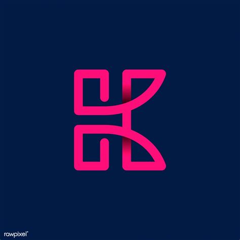 Retro Pink Letter K Vector