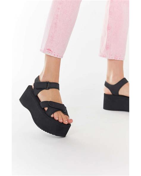 Urban Outfitters Uo Alyssa Eva Platform Sandals In Black Lyst