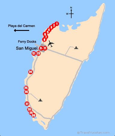 Cozumel Hotel Map - Travel Yucatan