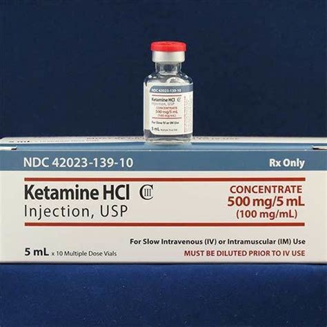 Ketamine HCl C III 100mg ML MDV 5mL 10 Vials Tray McGuff