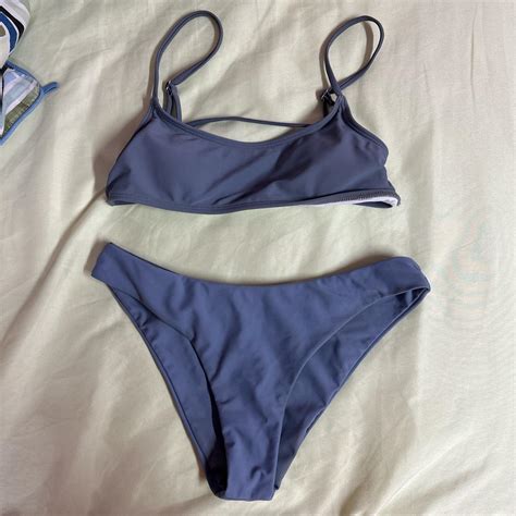 SHEIN Blue Grey Bikini Worn X Love This One Depop