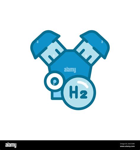 Transport Engine H2 Color Line Icon Hydrogen Energy Isolated Vector Element Outline Pictogram