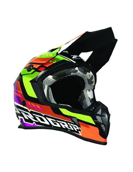 Casco Fuoristrada Motocross Progrip 3191 Turquoise Yell Fluo