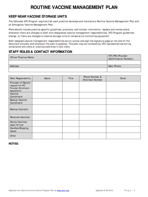 Vaccine Management Plan Templates Fill Out Sign Online Dochub