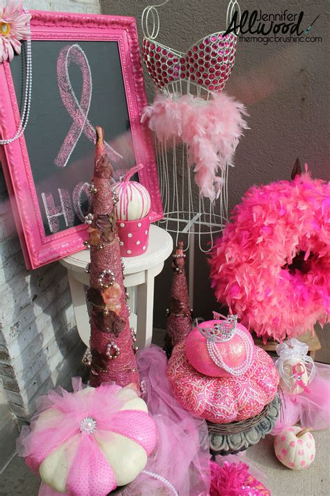 Pink Pumpkin Fall Decor for Breast Cancer Awareness Month