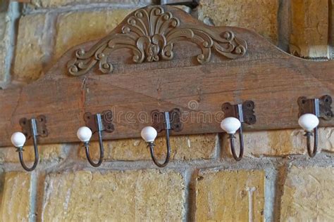 Vintage coat hooks stock image. Image of hook, wall - 199285307