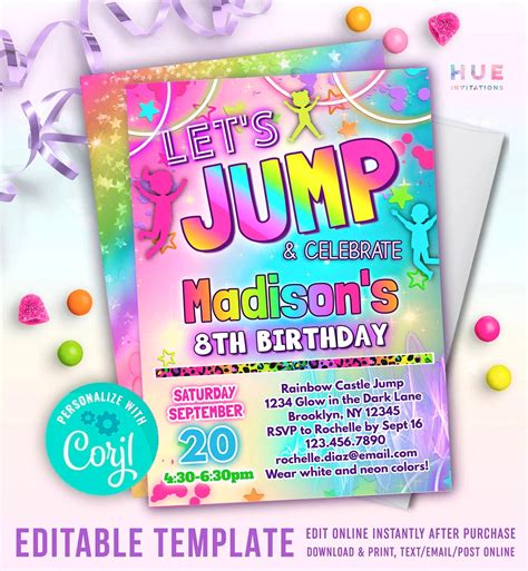 Trampoline Park Birthday Invitation Lupon Gov Ph