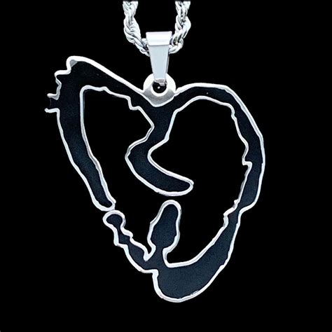 Xxxtentacion Heartbreak Necklace Stainless Steel And Black Etsy