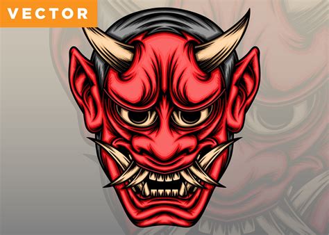 Demon Hannya Mask Graphic by WODEXZ · Creative Fabrica
