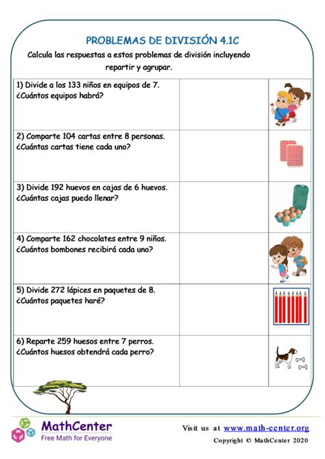 Problemas De Divisiones Primaria