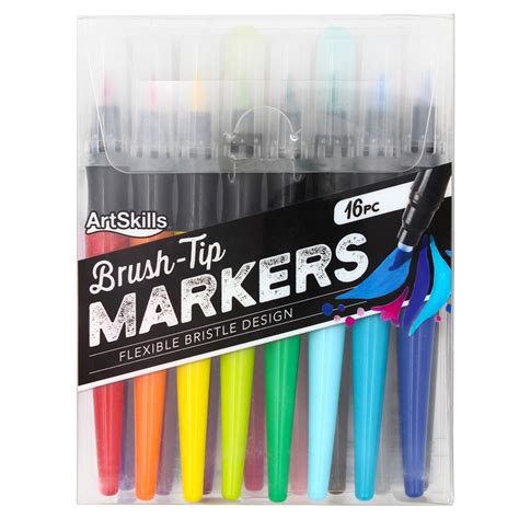 ArtSkills Artist Brush Tip Markers For Art Drawing And Lettering 16