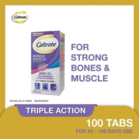 Caltrate 600 D 500iu Calcium Supplement 100 Tablets Guardian Singapore