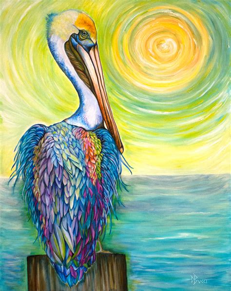 Painting The Artful Pelican Original Art By Debra Bucci Fine Art