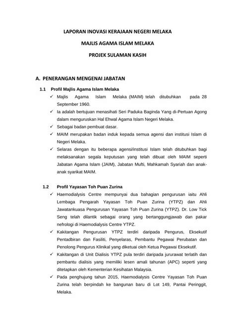 PDF LAPORAN INOVASI KERAJAAN NEGERI MELAKA MAJLIS Habinovasi Mampu