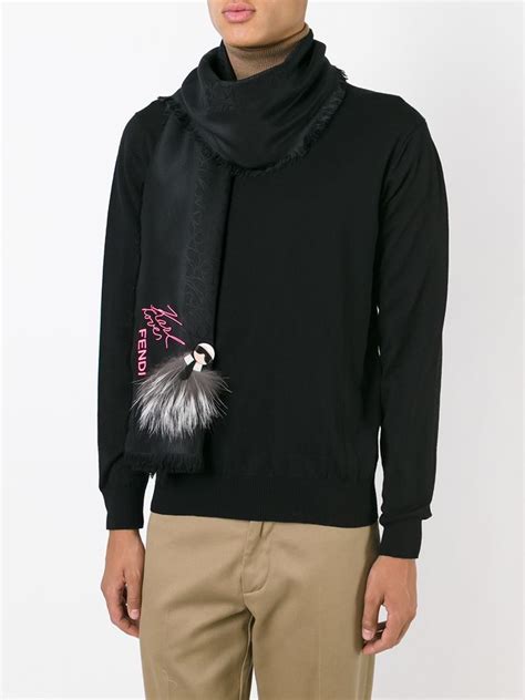 Fendi Karlito Scarf In Black For Men Lyst