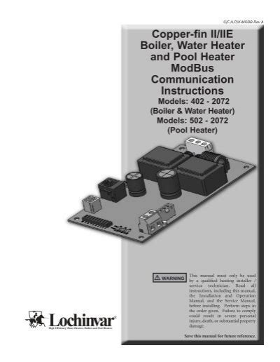 Copper Fin II ModBus Manual Lochinvar