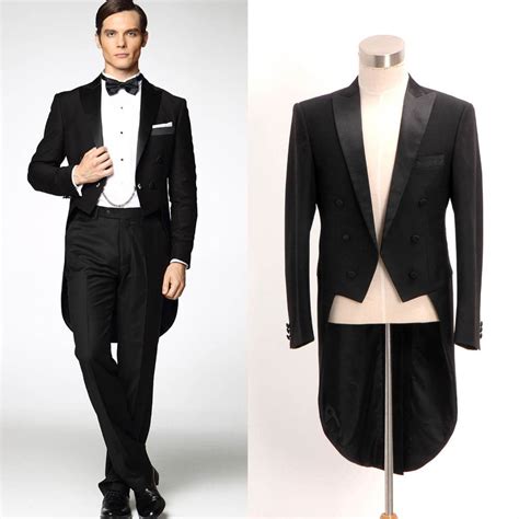 Bespoke Tailcoat Groom Tuxedos Peak Lapel Groommens Suitsmade To