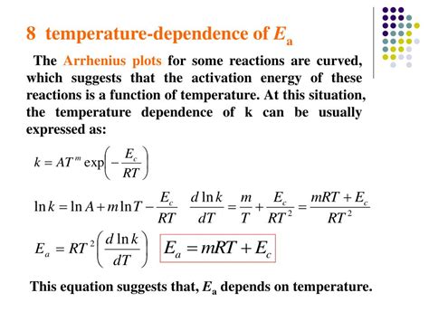 Ppt Temperature Dependence Of Reaction Rate Arrhenius Equation