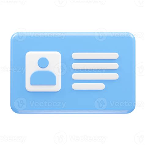 Id Card Icon 3d Rendering Element 28708272 PNG