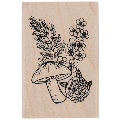 Mushroom Flowers Rubber Stamp Hobby Lobby