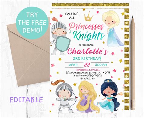 Royal Invitation Invitation Paper 4th Birthday Parties 3rd Birthday