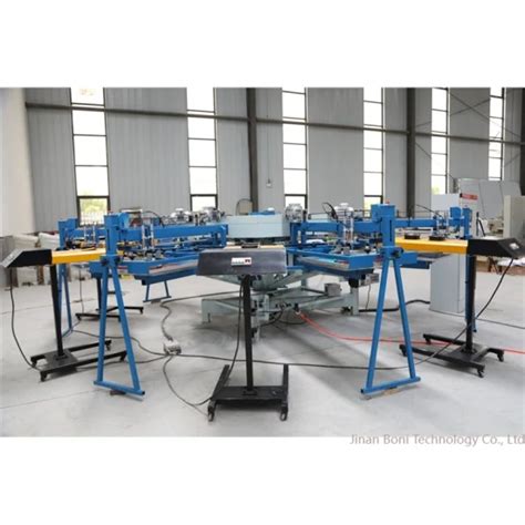 Hand Eight Color Eight Station T Shirts Manual Silk Screen Printing Machine With Aluminum