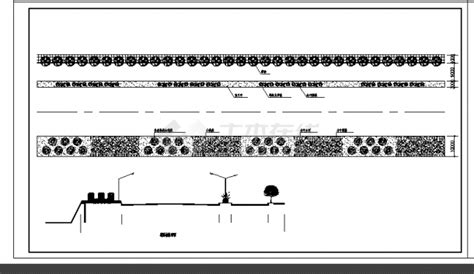 2套道路绿化标段及横断面设计施工cad图纸交通绿化土木在线
