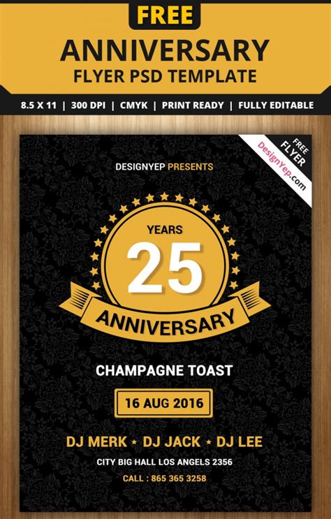 FREE 25 Elegant Anniversary Flyer Templates In PSD AI InDesign