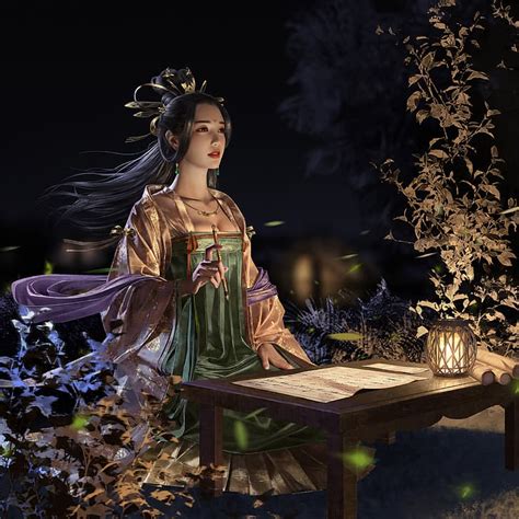 Hd Wallpaper Asian Women Artwork Fantasy Art Fantasy Girl Dark Hair Wallpaper Flare