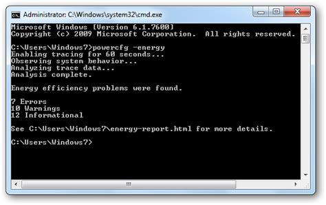 Use Powercfg In Windows 7 To Evaluate Power Efficiency