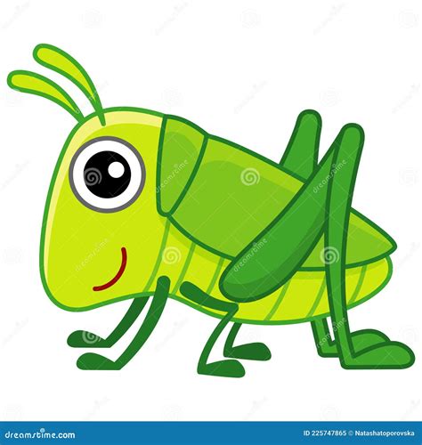 Funny Character Grasshopper In A Cartoon Style Stock Vector Illustration Of Design Insect