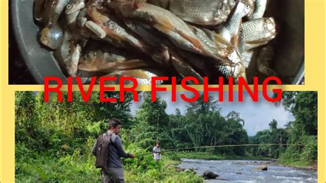 Fishing In River With Bamboo Rod Arunachal Pradesh Sigin River