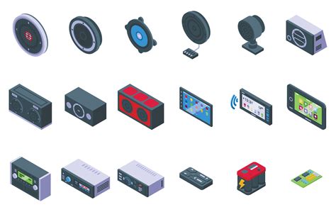 Acoustics For The Carmusic Icons Set Isometric Vector Sound Bass