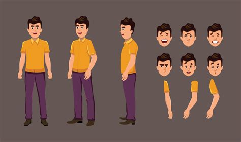 Cartoon Character For Motion Design Or Animation Character Turn Around