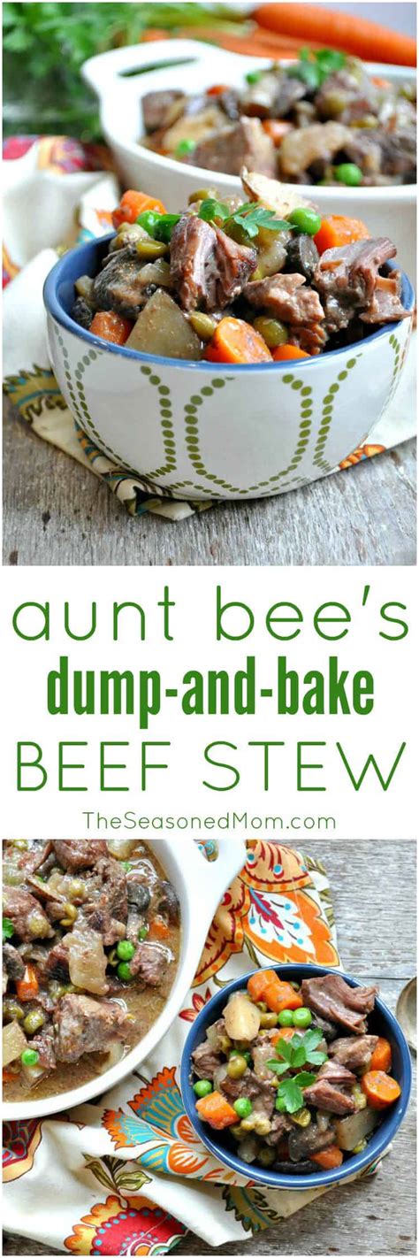 Aunt Bees Dump And Bake Beef Stew The Seasoned Mom