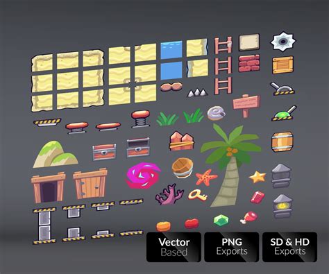 Beach Area Seamless Platformer Tileset Game Art Partners