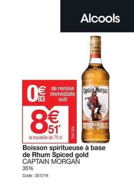 Promo Boisson Spiritueuse Base De Rhum Spiced Gold Captain Morgan