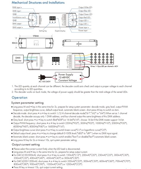 Ch Constant Current Dmx Rdm Decoder D C L Ma