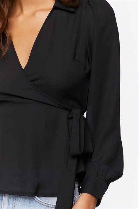 Surplice Peplum Wrap Top