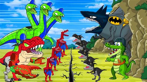 Sharkzilla Batman Vs Dinosaurs Spiderman Three Head T Rex Who Is The