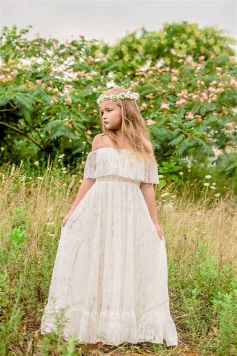 Vivian Lace Boho Flowergirl Flower Girl Dresses Vintage Bohemian