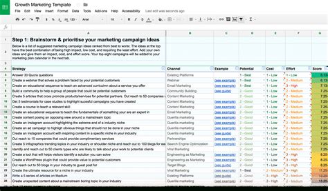 Marketing Plan Spreadsheet — db-excel.com